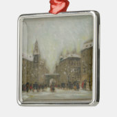 Boedapest in de sneeuw metalen ornament (Links)