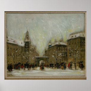 Boedapest in de sneeuw poster