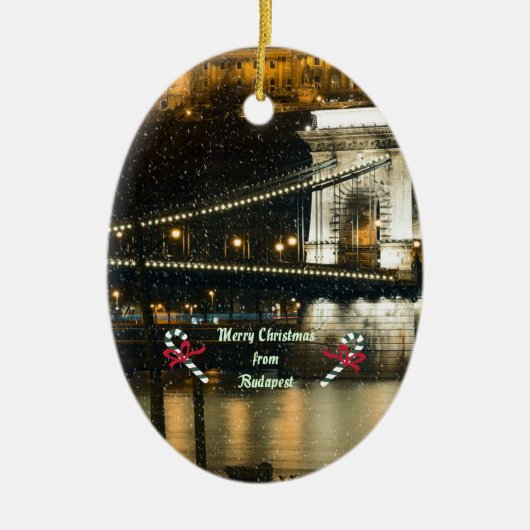 Boedapest Kerstmis Keramisch Ornament (Voorkant)