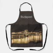 Boedapest met Kettingbrug Vintage Panorama Schort (Voorkant)