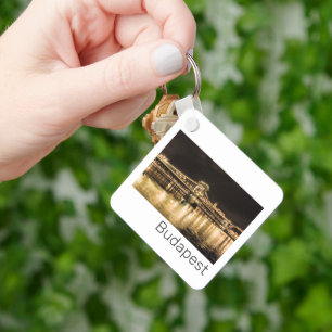 Boedapest met Kettingbrug Vintage Panorama Sleutelhanger