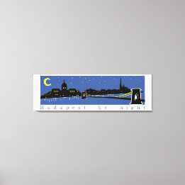 Boedapest - nacht - Hongarije - magyar Canvas Afdruk