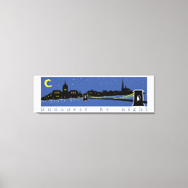 Boedapest - nacht - Hongarije - magyar Canvas Afdruk
