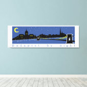 Boedapest - nacht - Hongarije - magyar Canvas Afdruk (Insitu (Houten vloer))