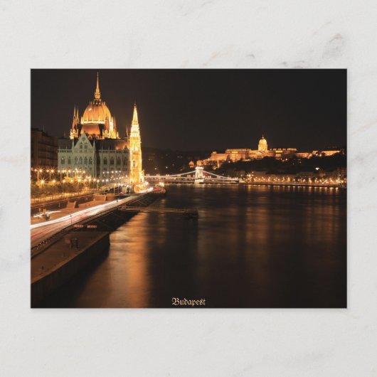 Boedapest-nacht in april 2012 briefkaart (Voorkant)