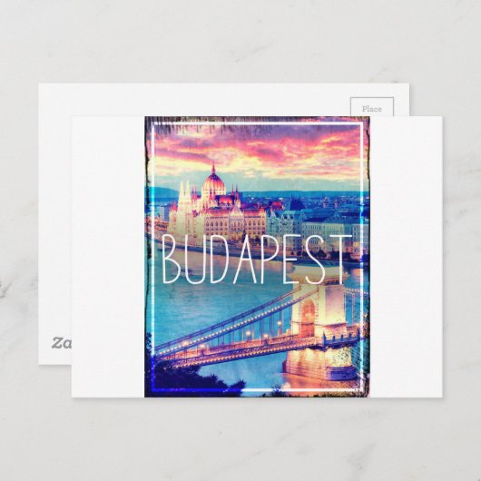Boedapest, oude poster briefkaart (Voorkant / Achterkant)