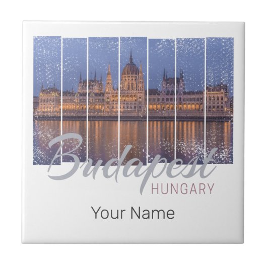 Boedapest Parlement Hongarije  Panorama Tegeltje (Voorkant)