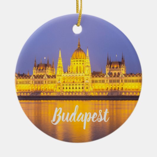 Boedapest Parliament Panorama Hungary Holiday Keramisch Ornament (Voorkant)