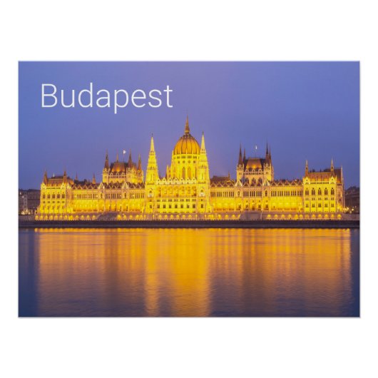 Boedapest Parliament Panorama Hungary Holiday Perfect Poster (Voorkant)