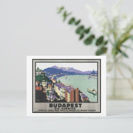 Boedapest via Harwich Briefkaart (Staand voorkant)