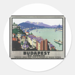 Boedapest via Harwich Ronde Sticker