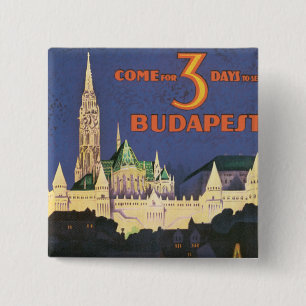 Boedapest Vierkante Button 5,1 Cm