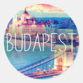 Boedapest-vintage Ronde Sticker (Voorkant)