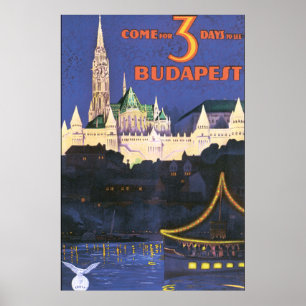 Boedapest Vintage Travel Poster