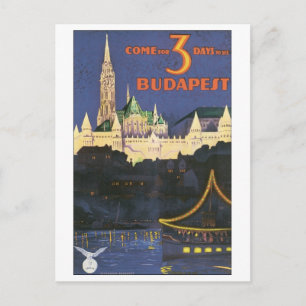 Boedapest Vintage Travel Poster Briefkaart