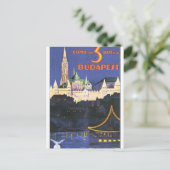 Boedapest Vintage Travel Poster Briefkaart (Staand voorkant)