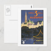 Boedapest Vintage Travel Poster Briefkaart (Voorkant / Achterkant)
