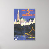 Boedapest Vintage Travel Poster Canvas Afdruk (Voorkant)