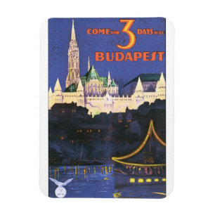 Boedapest Vintage Travel Poster Magneet