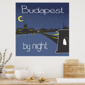 Boedapest voor nacht , poster boedapest (Keuken)