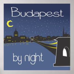 Boedapest voor nacht , poster boedapest