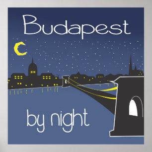 Boedapest voor nacht , poster boedapest