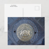 Boedapest wapenschild op een mangat Hoesje Briefkaart (Voorkant / Achterkant)