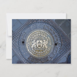 Boedapest wapenschild op een mangat Hoesje Briefkaart