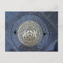 Boedapest wapenschild op een mangat Hoesje Briefkaart