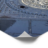 Boedapest wapenschild op een mangat Hoesje Poster (Hoek)