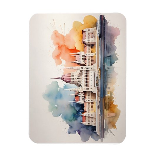 Boedapest waterverf kunst magneet (Verticaal)