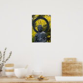 Boedda-beeld in de Japanse tuinen Golden Poster (Keuken)