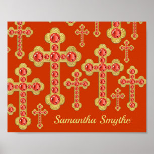Boedde kruiderijen met 12 faux Garnets - Poster