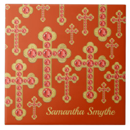 Boedde kruiderijen met 12 faux Garnets - Tegeltje