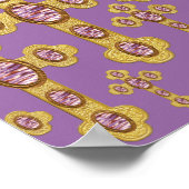 Boedde kruisingen met 6 Faux Paarse Agates - Poster (Hoek)