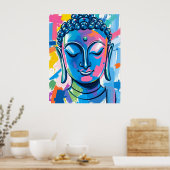 Boeddha Abstract schilderij Poster (Keuken)