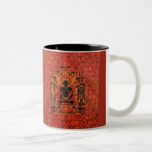 Boeddha Akshobhya Tibetaanse Boeddhistische Thangk Tweekleurige Koffiemok