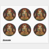 Boeddha Amitabha met Bodhisattvas Ronde Sticker (Vel)