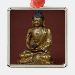 Boeddha Amitayus zit in meditatie Metalen Ornament