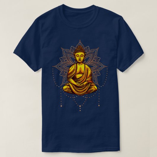 Boeddha beeld meditatie mantra t-shirt (Design voorkant)