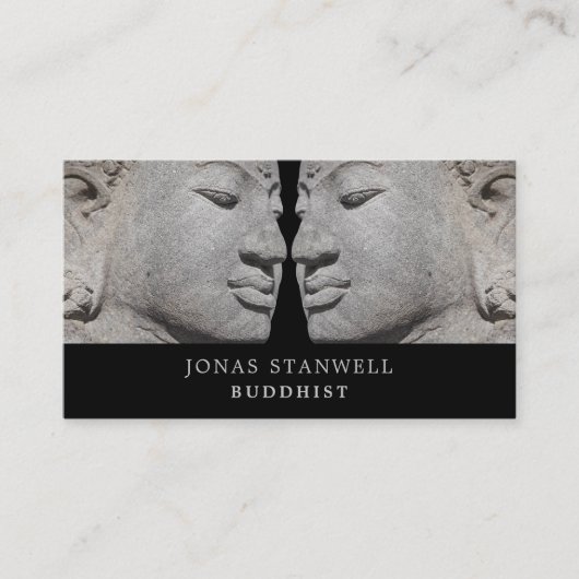 Boeddha-beelden, boeddhisme, boeddhist visitekaartje (Voorkant)