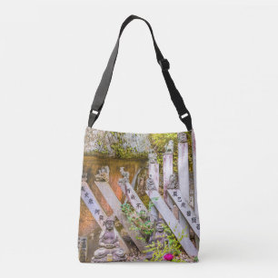 Boeddha-beelden in de tempel Senko-ji Crossbody Tas