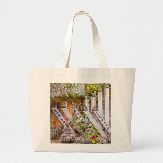 Boeddha-beelden in de tempel Senko-ji Grote Tote Bag (Voorkant)