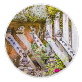 Boeddha-beelden in de tempel Senko-ji Keramische Knop (Voorkant)