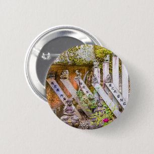 Boeddha-beelden in de tempel Senko-ji Ronde Button 5,7 Cm