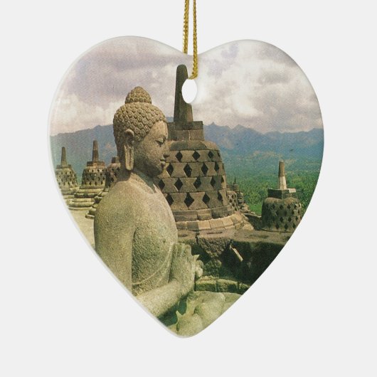 Boeddha belstandbeeld, Borobodur tempel, Java Keramisch Ornament (Rechts)