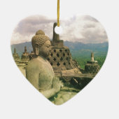Boeddha belstandbeeld, Borobodur tempel, Java Keramisch Ornament (Achterkant)
