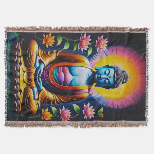 Boeddha - Bloeiende mindfulness Deken (Voorkant)