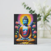 Boeddha - Bloeiende mindfulness Feestdagenkaart (Staand voorkant)