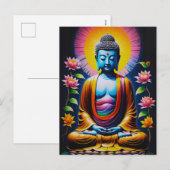 Boeddha - Bloeiende mindfulness Feestdagenkaart (Voorkant / Achterkant)